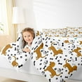 thumbnail image 2 of Manfei Cartoon Pug Dog Bedding Comforter Set, Kawaii Dachshund Animal Twin Comforter Sets, Teens Kids Child Reversible Bedding Set, Breathable Home Decor, 2pcs, 2 of 8