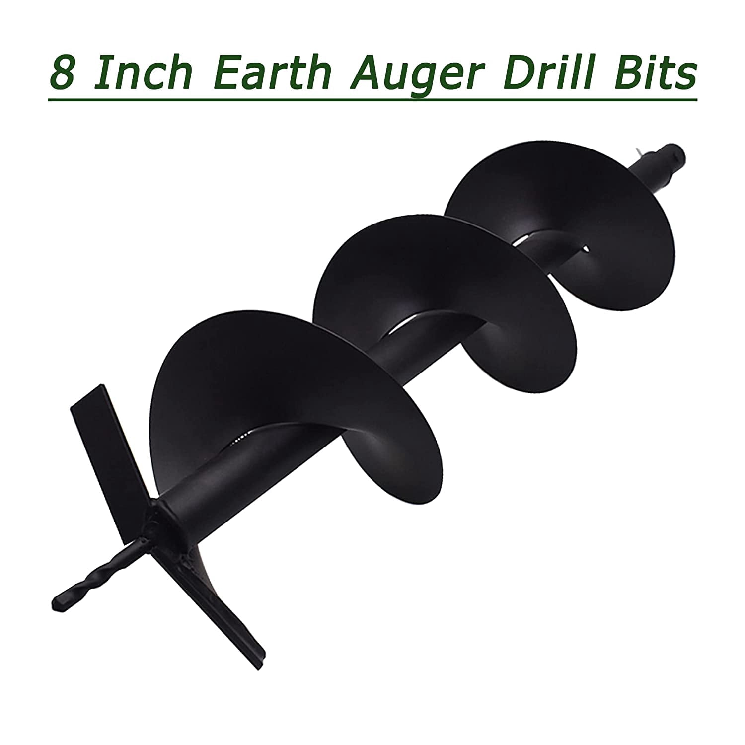 EPOTOOR 8 Inch Earth Auger Drill Bits for Planting, 8 x 31.5 Gasoline Engine Auger Post Hole Digger Drill Bits, Bulb Planter Tool with 3/4 Shaft