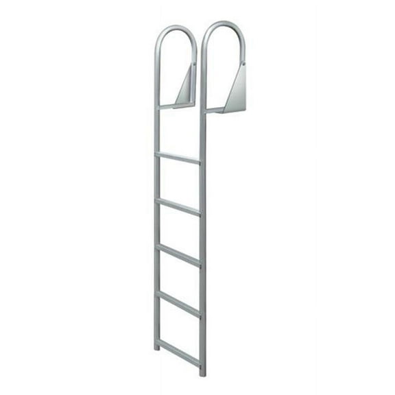 JIF Marine DJW5 5 Step Anodized Aluminum Swinging Dock Ladder