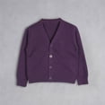 thumbnail image 2 of GiLiling Kids V Neck Cardigan - Solid Color Button Down Open Front Long Sleeve Knitted Sweater Coat for Girls Boys (Purple, 5-6 Years), 2 of 9