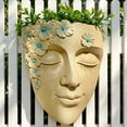 thumbnail image 6 of Rirozkan Resin Face Planter, Wall Mounted Head Shaped Flower Pot for Outdoor Garden Landscape Patio Living Plants Decor, 6 of 8