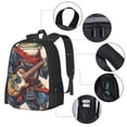 thumbnail image 2 of Xecao Samurai Frog Guitar for Backpack for School Travel Hiking with Adjustable Straps Large Capacity and Side Mesh Pockets, 2 of 6