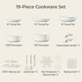 thumbnail image 3 of Ktaxon 19pcs Nonstick Cookware Set with Detachable Handle, 5 Pots and Pans Set Aluminum Kitchen Cooking Set, Induction Safe, Cream White, 3 of 10