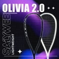 thumbnail image 3 of SALYWEE Professional Full Carbon Fiber Olivia 2.0 Series Squash Racquet with Free Bag, Tension 55-60lbs, Shock-Dampening, Sporting Goods for Indoor and Outdoor Games, 3 of 12