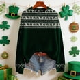 thumbnail image 2 of St Patricks Day Sweater Women Long Sleeve Crewneck Irish Oversized Pullover Plus Size Sweater, 2 of 8