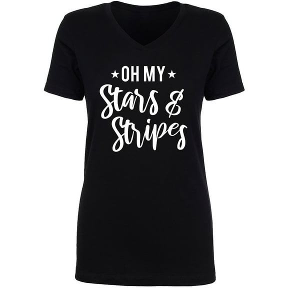Oh My Stars & Stripes Womens V-Neck Tee