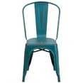 thumbnail image 7 of Flash Furniture Blake Commercial Grade 4 Pack Distressed Kelly Blue-Teal Metal Indoor-Outdoor Stackable Chair, 7 of 7