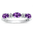 thumbnail image 2 of Star K � Oval 5x3 Genuine Amethyst three stone oval band, 2 of 9
