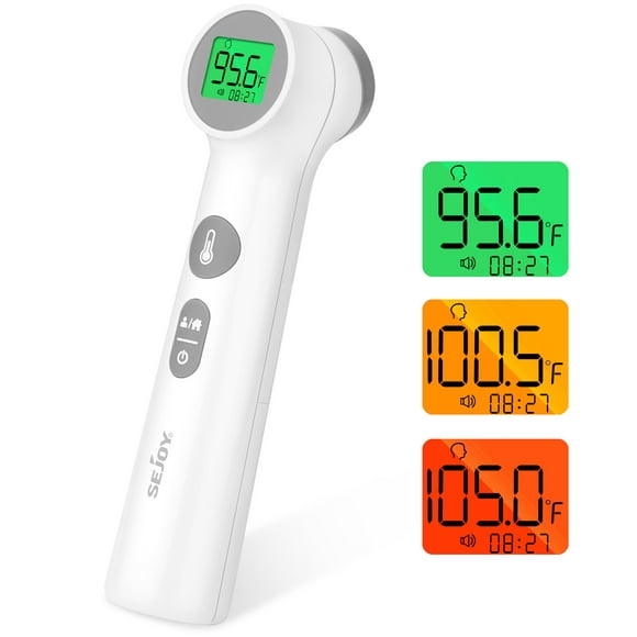 Sejoy Thermomètre Frontal Sans Contact pour Adultes et Enfants Bébé, Thermomètre Infrarouge Numérique pour la Fièvre