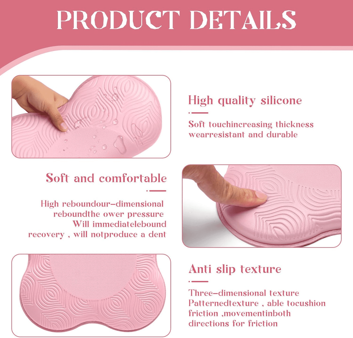 2 Packs Yoga Knee & Elbow Cushions - Extra Thick Foam for Knees, Elbows, Wrists, Hands & Head - Pilates & Kneeling Pads - Support Foam Pads for Women & Men