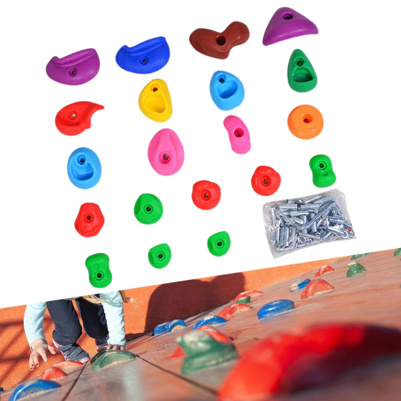Wswqop Rock Climbing Holds, Children's Toys Wall Climbing Bricks, Multi Size, Rock Wall 20 piece set