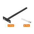 thumbnail image 3 of Uxcell 4Pack 7 Inch Wall Mounting Floating Shelf Bracket Hidden Shelf Support, Black, 3 of 5