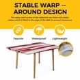 thumbnail image 4 of Red Pink Gray Stripes Table Cloths for 5 Foot Rectangle Tables, Modern Abstract Minimalist Retro Patio Waterproof Elastic Fitted Tablecloths, Washable Rectangular Table Cover for Camping, 4 of 8