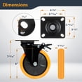 thumbnail image 2 of POWERTEC 6 Inch Swivel Caster Wheels Set of 4 with Dual Locking Brake - 1390 lbs Loads Heavy Duty Industrial Grade - Ideal for Heavy Equipment, Automotive Workshop, Cart, Dolly and Workbench (17216N), 2 of 7