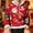 001 Red, variant on Men's Christmas Sweatshirt Hoodie Loose Fit Pullover Santa Claus Print Long Sleeve Casual Sweatshirts with Pocket