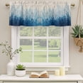 thumbnail image 2 of Blue Botanical Curtain Valances for Windows, Kitchen Valance Window Treatments Panel 2 Pack, Spring Summer Farmhouse Retro Beige Rod Pocket Short Curtains for Bathroom Bedroom 42 x 12 Inch, 2 of 8