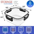 thumbnail image 3 of Sorbus Square Glass Meal Prep Containers Set of 8 with Airtight Lids (16pcs), 3 of 7