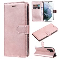 Nalacover Wallet Case for Samsung Galaxy S23 Ultra, Card Slots Holder Magnetic Clasp Premium Luxury PU Leather Flip Folio Cover with Kickstand Wrist Strap Soft Silicone Shockproof Case,Rosegold
