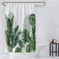 thumbnail image 2 of Ortigia Tropical Green Plant Shower Curtain, 72" x 72" Waterproof Washable Fabric, 2 of 5