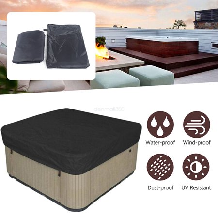 Pool Spa Outdoor Hot Tub SPA Cover Waterproof Dust-Proof UV Resistant Black