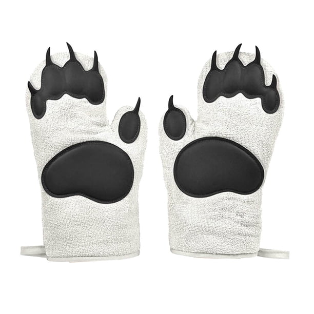 Guantes para Horno, Guantes de Cocina, Guantes para Horno Resistentes al Calor, Guantes para Horno Profesionales adecuados para cocinar, Hornear, Asar a la Parrilla, Blanco, 1 par