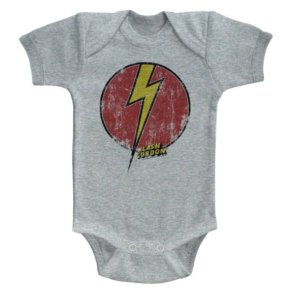 Flash Gordon Flash Bolt Gray Heather Infant S/S Bodysuit 24M