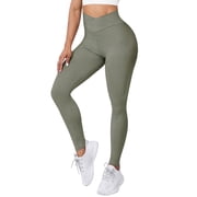A AGROSTE Womens Seamless V-Cross High Waisted Workout Yoga Leggings