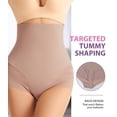 thumbnail image 2 of MANIFIQUE High Waisted Tummy Control Stripe Lace Shapewear Underwear - Invisible Under Clothes - Seamless Design, 2 of 6