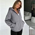 thumbnail image 6 of ASDFVBKG Sweatshirts For Women Loose Fit Zipper Sweatshirt Fall Fashion Outfits Trendy Winter Fleece Clothes Dark Gray M, 6 of 6