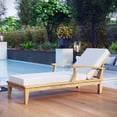 thumbnail image 5 of Modway Marina Outdoor Patio Teak Single Chaise in Natural White, 5 of 7