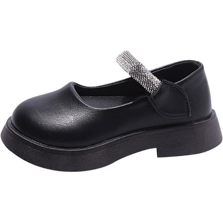 

QWZNDZGR Baby Girl Mary Jane Sequins Crown Flats PU Leather First Walkers Soft Sole PU Leather Crib Shoes Pre-Walker Shoes