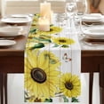 thumbnail image 3 of Sunflowers 120 Inch Table Runner, Country Spring Botanical Flowers Bee Wooden Farmhouse Dresser Scarf Cotton & Linen Tablerunner for Dining/Kitchen Island/Holiday Party Décor 13" x 120", 3 of 9