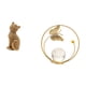 thumbnail image 5 of Figura decorativa de gato de resina con bola de cristal y soporte metálico. Escultura decorativa de animal para estantería, pasillo, chimenea, dormito, 5 of 8