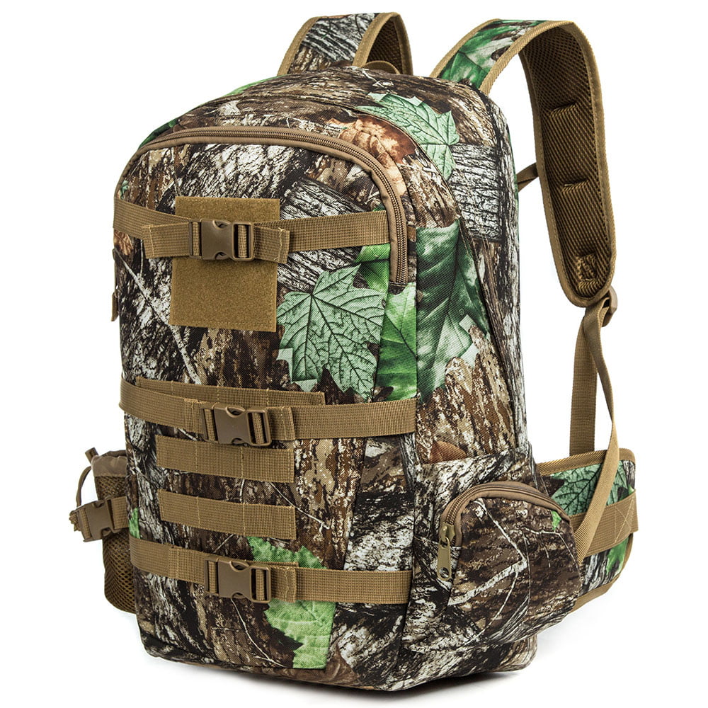 NEW Tactical Hunting Backpack with Bow Rifle Holder Gun Carry Camo Archery Day P 