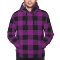 thumbnail image 4 of Hoodies for Men - Purple black plaid A Long Sleeve Comfrt Men'S Fashion Hoodies & Sweatshirts, Sweatshirts for Men Hoodies Pullover Clothing Clothes with Pouch, 4 of 7