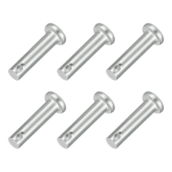 6Pcs 3/16" x 13/16" Single Hole Clevis Pins, 304 Stainless Steel Flat Head Pins