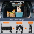 thumbnail image 2 of Heavy Duty Folding Wagon - 220L/172kg Capacity Collapsible Camping Cart with Steel Frame, Black, 600D PVC Oxford Fabric & 360° All-Terrain Wheels - Adjustable Handle for Beach, Garden, Shopping, 2 of 6
