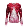 thumbnail image 4 of Christmas Long Sleeve Shirts for Women 2025 Fall Fashion Basic Trendy Crew Neck Slim Fit Casual Tops, 4 of 5