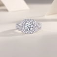 thumbnail image 3 of 1 Carat Women's Moissanite Rings for Women S925 18K White Gold Moissanite Wedding Band for Bridal Set Simulated Diamond Promise Ring Fiancee Lab Grown Diamond Engagement Rings, 3 of 7