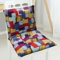 Sylchomon 32x16 Inch Patterned One Piece Chair Cushion with Back Support, Weather Resistant Tie Strings Chair Protector Seat Cover for Porch Rocker Use