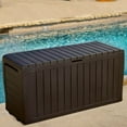 Keter Marvel Plus 71 Gallon Outdoor Storage Deck Box, Espresso Brown