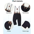 thumbnail image 5 of ZOEREA Baby Boy Outfits Suits Infant Formal Dress Clothes Gentleman Wedding Print Shirt+Beret Hat+Suspender Pants+Bowtie, 5 of 6
