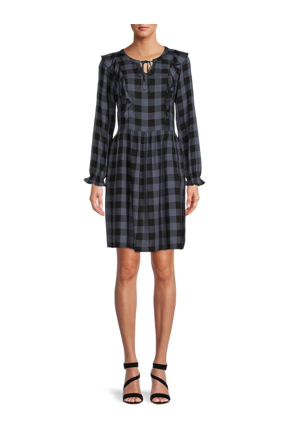 Women's Plaid Ruffle Dress