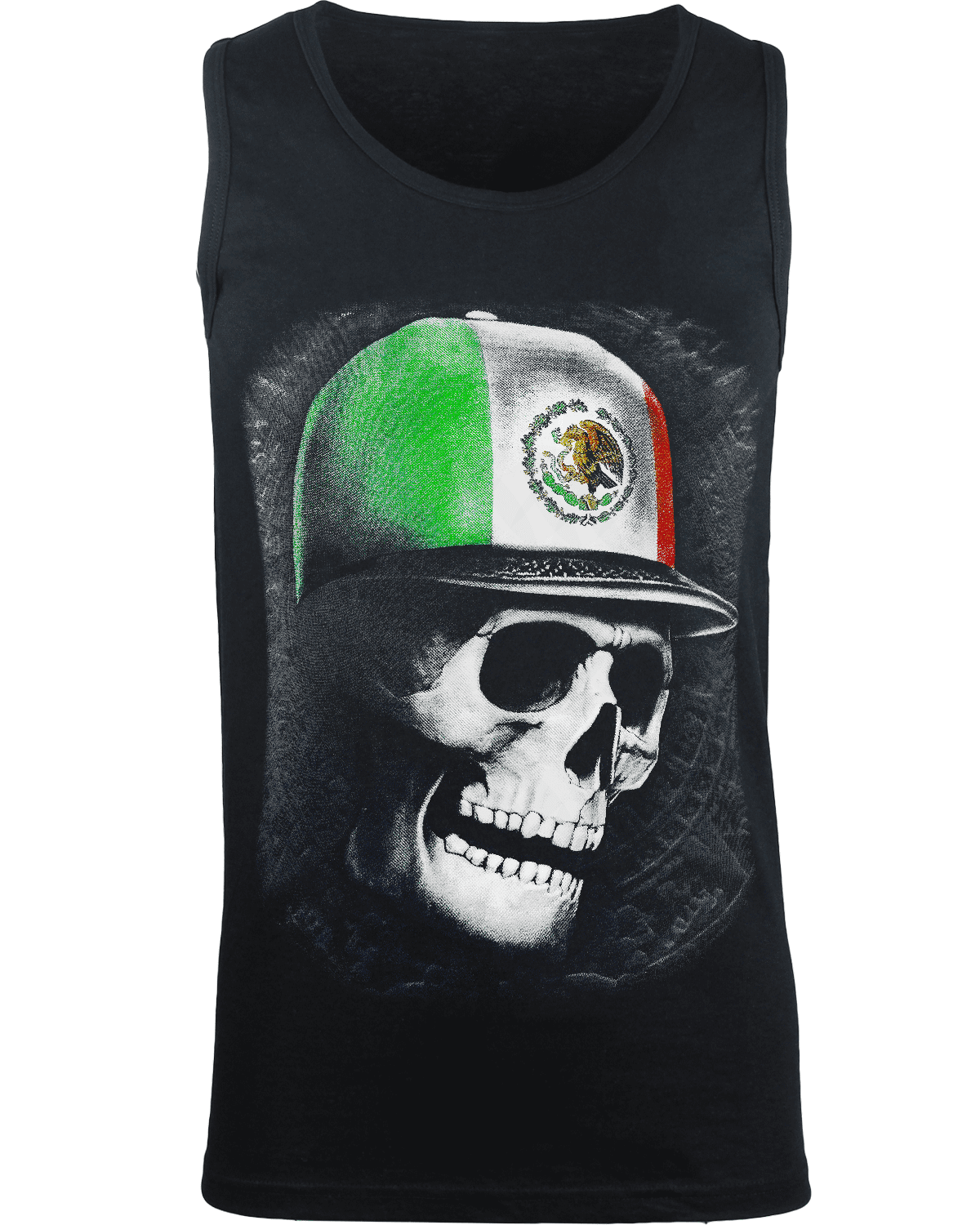 ShirtBANC Mexican Pride Mens Skull Shirt Aztec Calendar Mexico Flag Hat