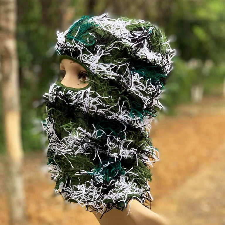 Balaclava Distressed Ski Mask Knitted Camouflage Hats Skullies