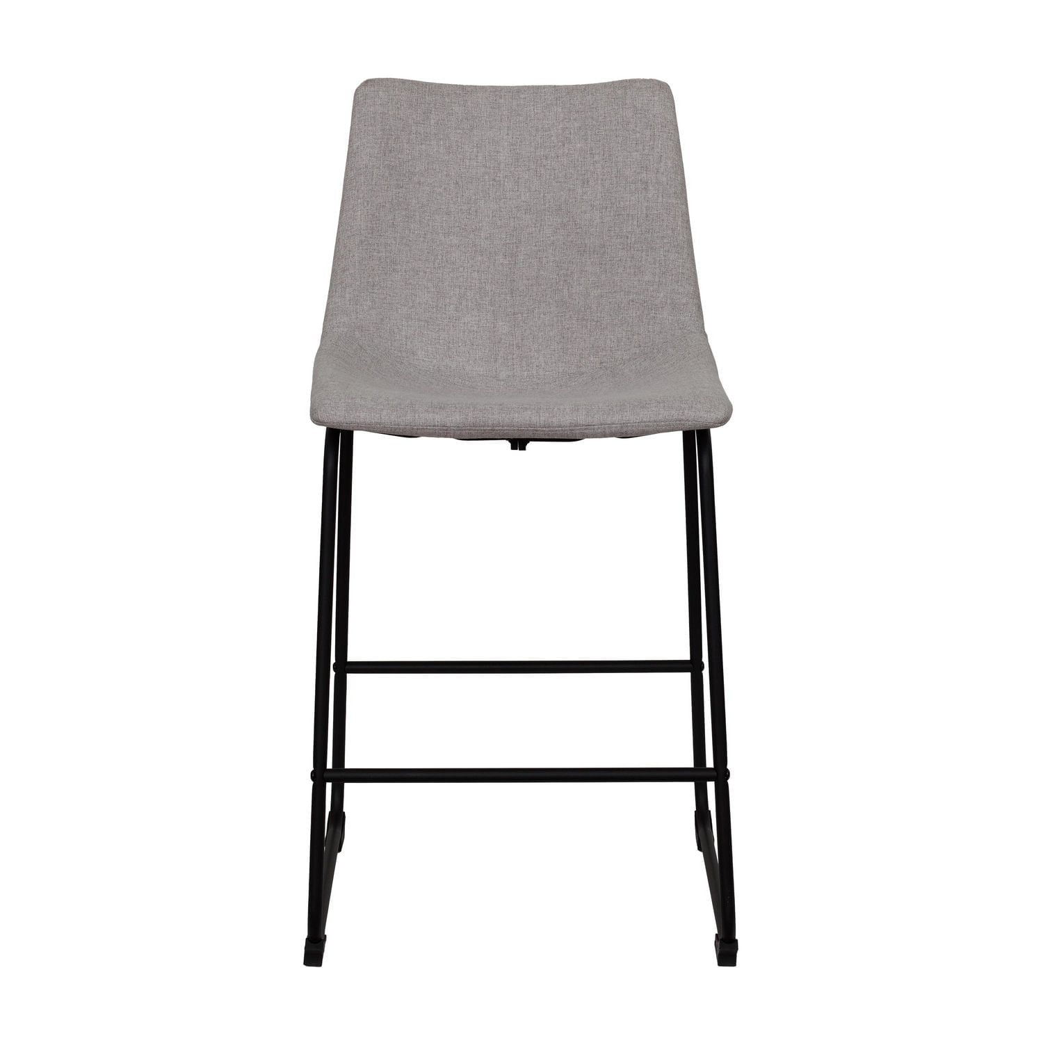Asahi Set of 2 Counter Height Upholstered Bar Stools with Metal Legs