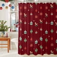 thumbnail image 6 of Christmas Color Lights Shower Curtains for Bathroom, Winter Gifts Stars Red Waterproof Fabric Shower Curtain for Bathroom Bathtub Decoration, Machine Washable, 60"x72", 6 of 9