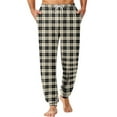 thumbnail image 2 of Mens Plaid Pajama Pants Bottoms for Sleeping and Lounge Wear Earthy Yellow M, 2 of 5
