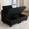 thumbnail image 6 of HONBAY Middle Seat Module for Velvet Modular Sectioanl Sofa, Accent Armless Chair with Storage, Black, 6 of 6