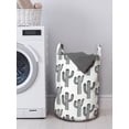 thumbnail image 3 of Black and White Laundry Bag, Repetitive Pattern of Outline Exotic Cactus Plants Image, Hamper Basket with Handles Drawstring Closure for Laundromats, 13" x 19", Black and White, by Ambesonne, 3 of 4
